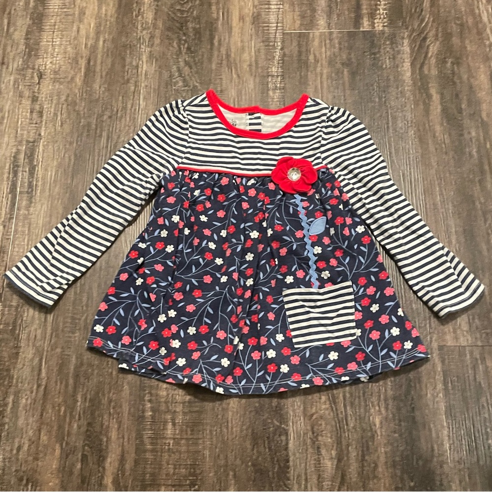 Kids Headquarters Striped Floral Shirt 4T